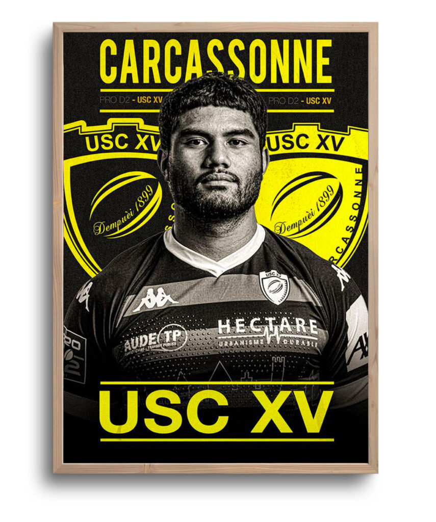 Maillot rugby USC XV CARCASSONNE porté n°3 home shirt PRO D2 Oztyle XXL Maillot rugby USC XV CARCASSONNE porté n°3 home shirt PRO D2 Oztyle XXL