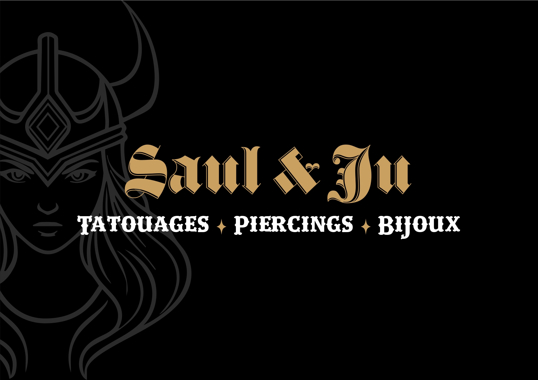 Logo Saul & Ju sur fond noir – version recommandée pour textile et signalétique