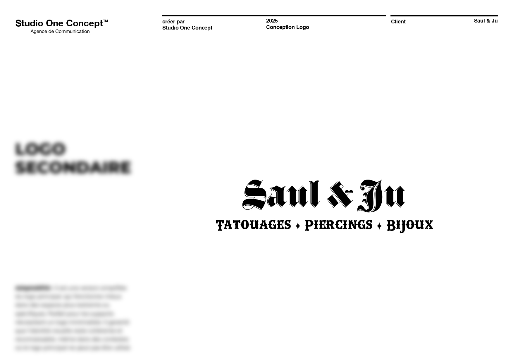 Version secondaire du logo Saul & Ju pour formats réduits ou réseaux sociaux